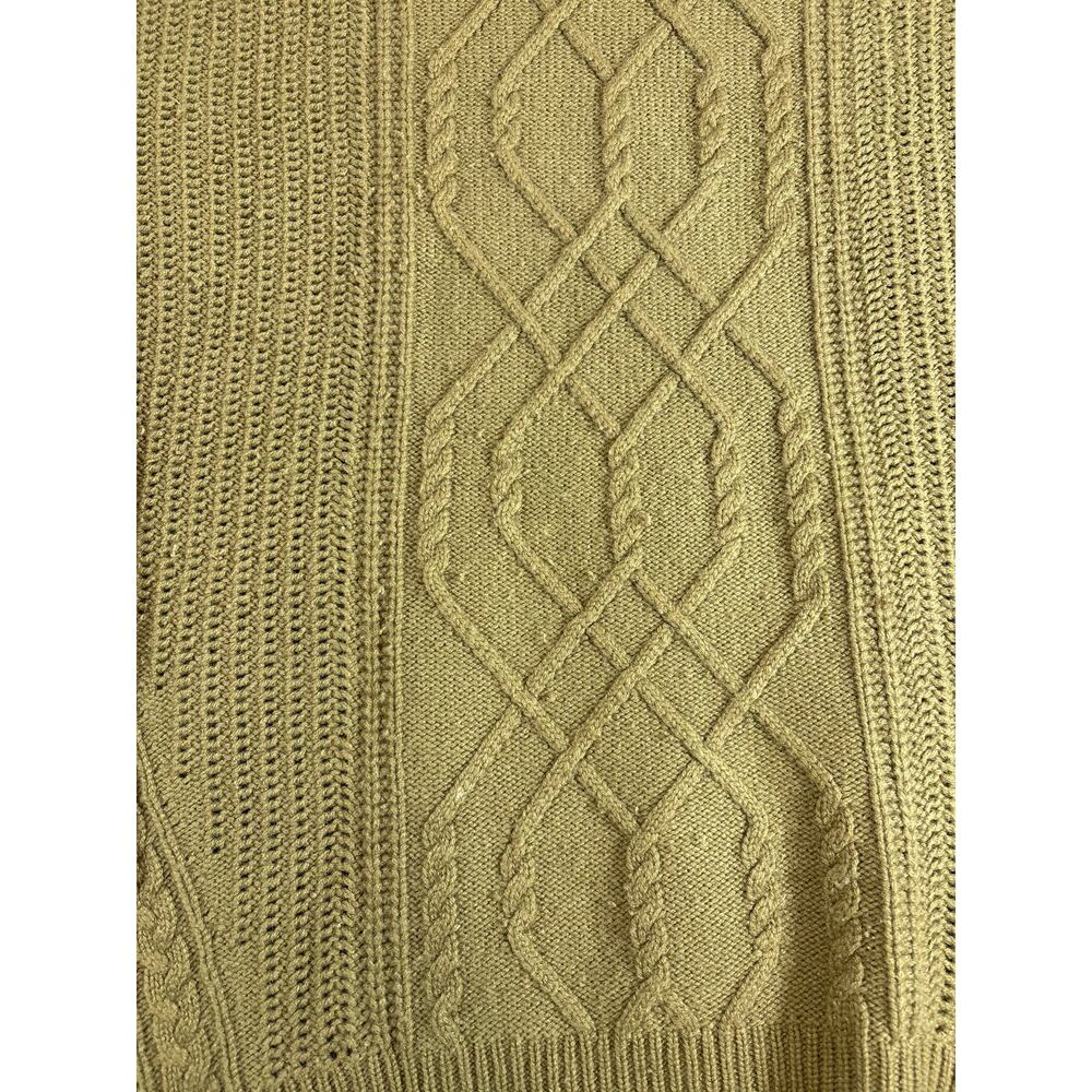 Banana Republic Todd Duncan Sweater Men Green Cable Knit Cashmere Pullover Large - Picture 5 of 8